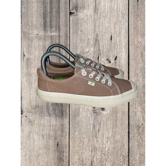 Cariuma Shoes Womens Size 7 Mens 5.5 OCA Sneakers Natural Brown Canvas Low Top - Picture 1 of 9